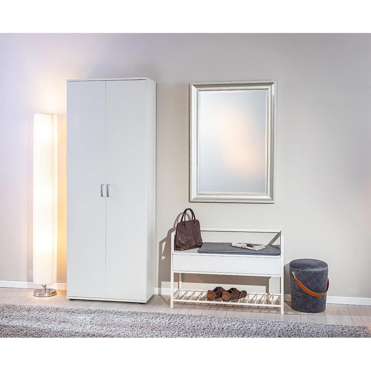 GARDEROBENSCHRANK weiß - Weiß, Holzwerkstoff (70/189/34cm) - ebuy24