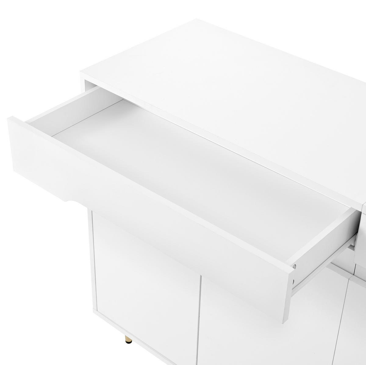 SCHUHSCHRANK aus Spanplatte 140x39x84cm in Weiß mit Soft-Close - Weiß, Holzwerkstoff (140/84/39cm) - Modfu