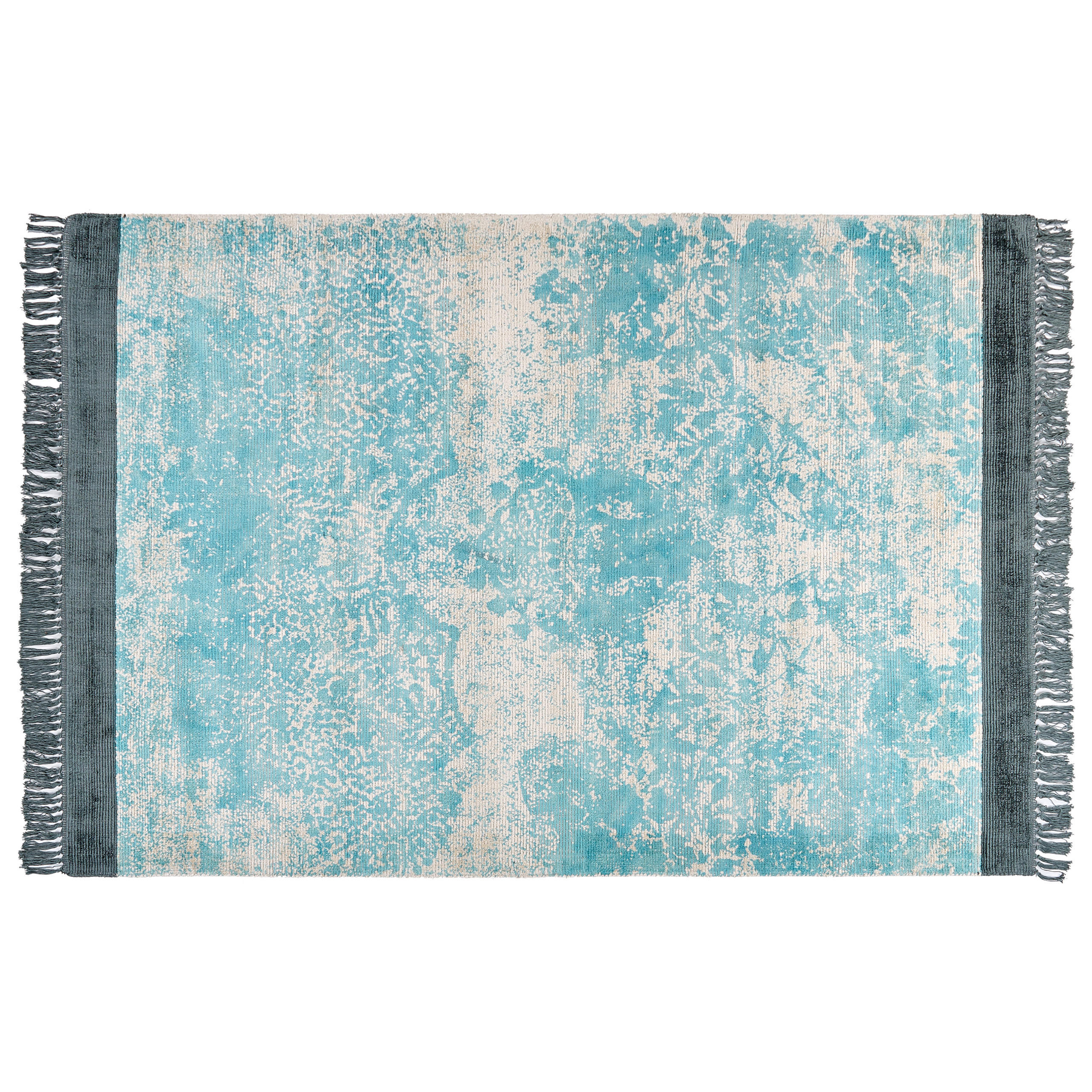 KURZFLOR-TEPPICH Akarsu 230/160 cm - Blau, Naturmaterialien (160/230cm) - Beliani