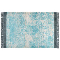 KURZFLOR-TEPPICH Akarsu 230/160 cm - Blau, Naturmaterialien (160/230cm) - Beliani
