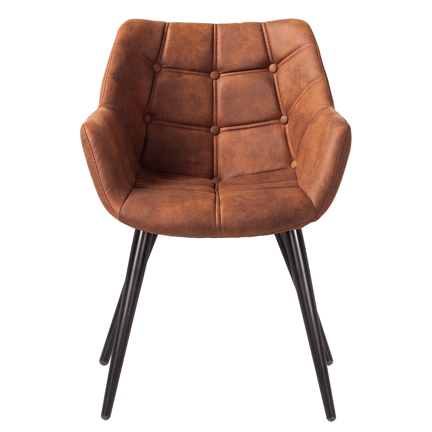 ARMLEHNENSTUHL - Metall - Cognac, Textil (60/81/64cm) - home24