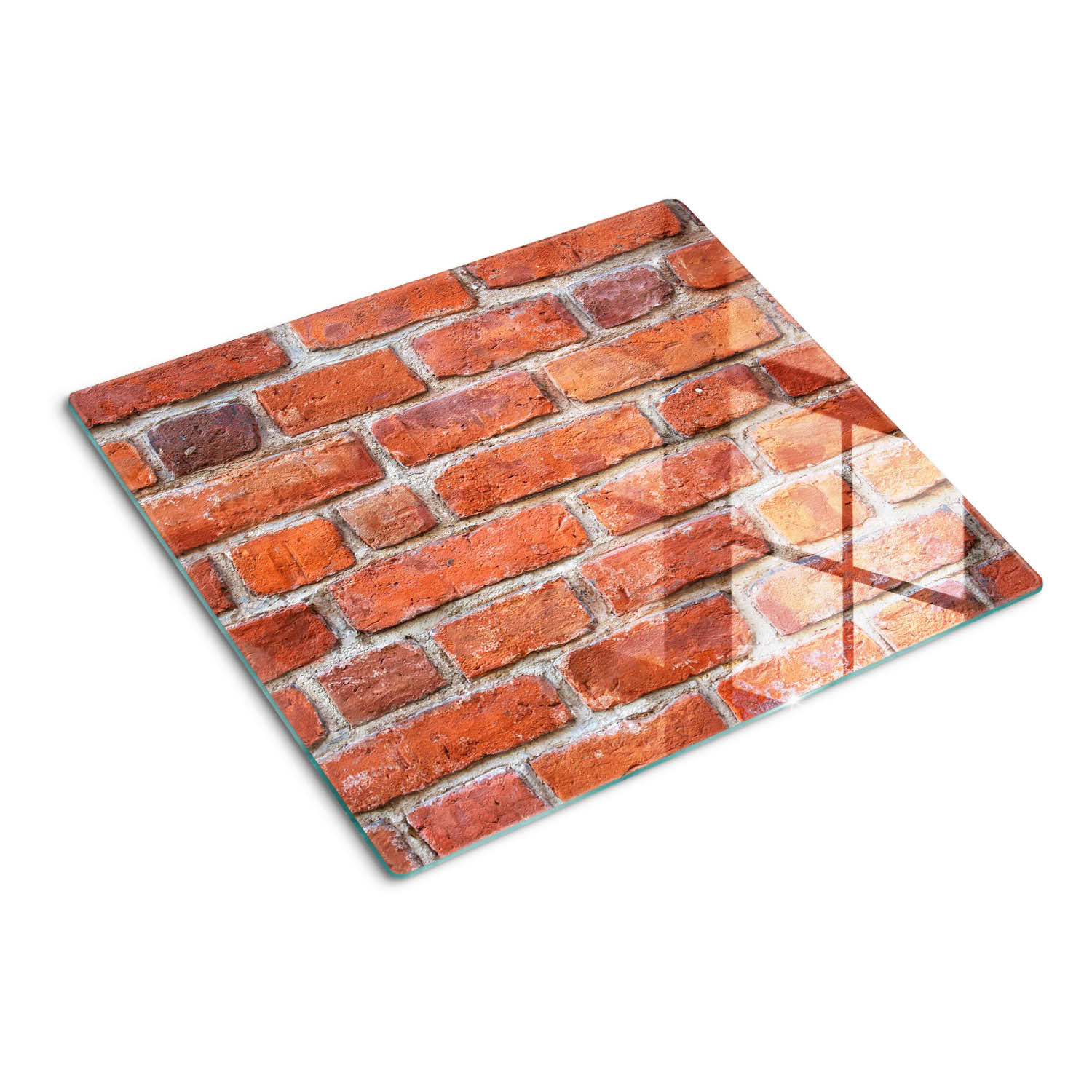 GLASPLATTE 60x52 cm Ziegelmauer - Rot, Glas (60/0.4/52cm) - TULUP