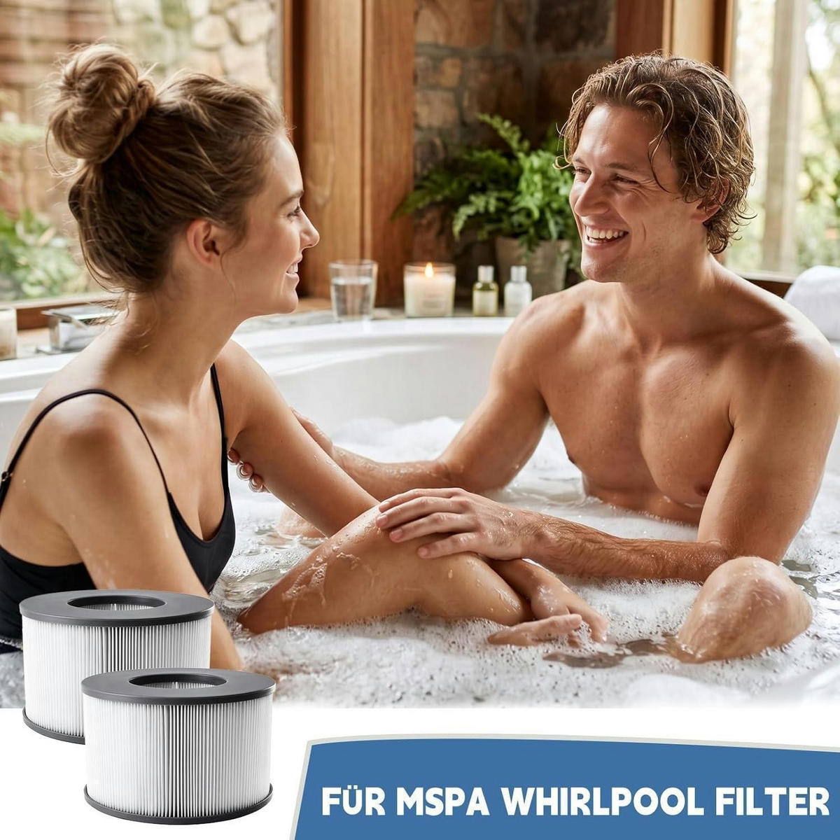 FILTERKARTUSCHE 6er Set für MSpa Whirlpools ab 2020 - Weiß, Kunststoff (11/6.8/11cm)