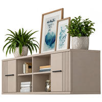 HÄNGERREGAL Kaschmir 204 x 39 cm, Wandregal mit 6 Fächern - Kaschmir/Schwarz, Holzwerkstoff/Kunststoff (204/39/30cm) - Inn.Furn