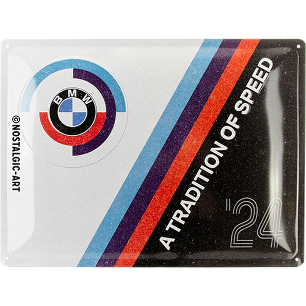 BLECHSCHILD 30/40 cm BMW Motorsport Tradition Of Speed - Multicolor, Metall (40/30/0.2cm) - Nostalgic-Art