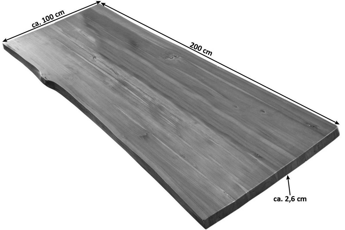 TISCHPLATTE ESRA - Cognac/Braun, Akazienholz/Holz (100/200/3cm) - SAM