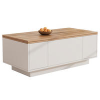 COUCHTISCH Wohnzimmertisch mit Hebefunktion und 2 Platten, Stauraum, 50kg Tragkraft Holzoptik modernes Design Weiß - Weiß, Holzwerkstoff (100/50/55.5cm) - EVRYAE