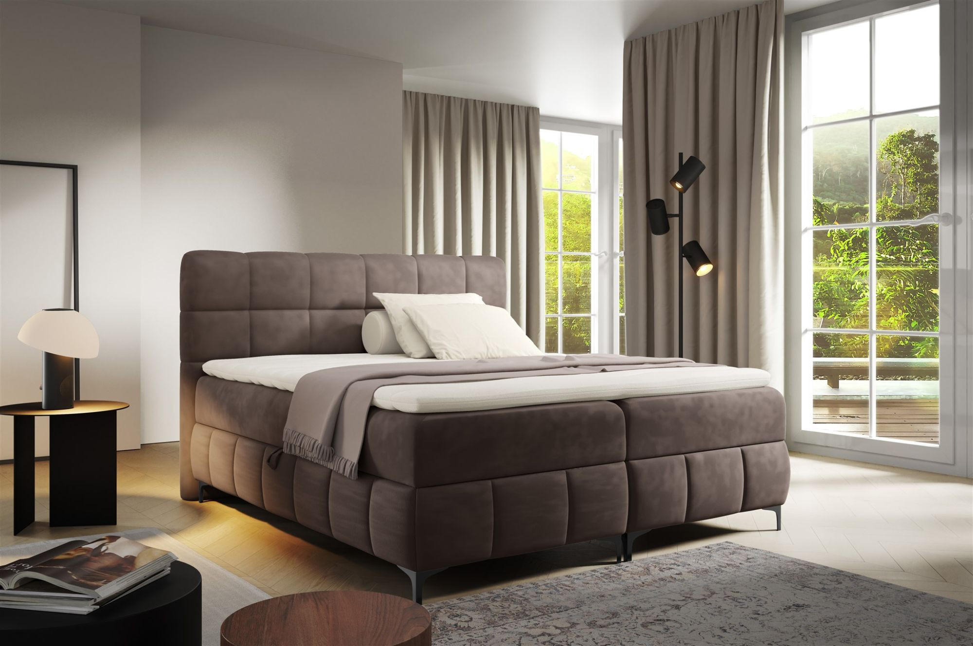 BOXBETT Sophie In Salvador - Mokka, Holzwerkstoff/Textil (120/200cm) - Fun Möbel