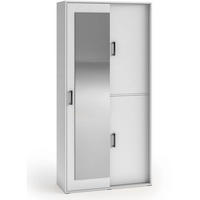 SCHWEBETÜRENSCHRANK Lano 100/205/40 cm 2-türig weiß - Weiß, Holzwerkstoff (100/205/40cm) - Beautysofa