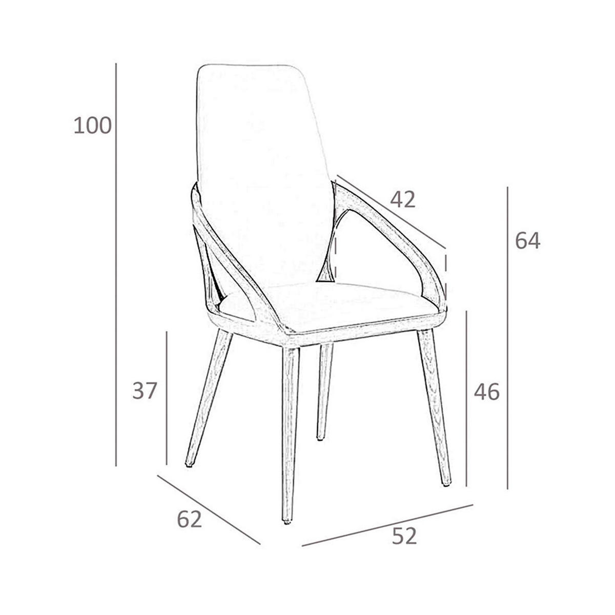 STUHL Cremefarben 52/62/100 cm - Walnussfarben/Creme, Leder/Holz (52/100/62cm) - ANGEL CERDA