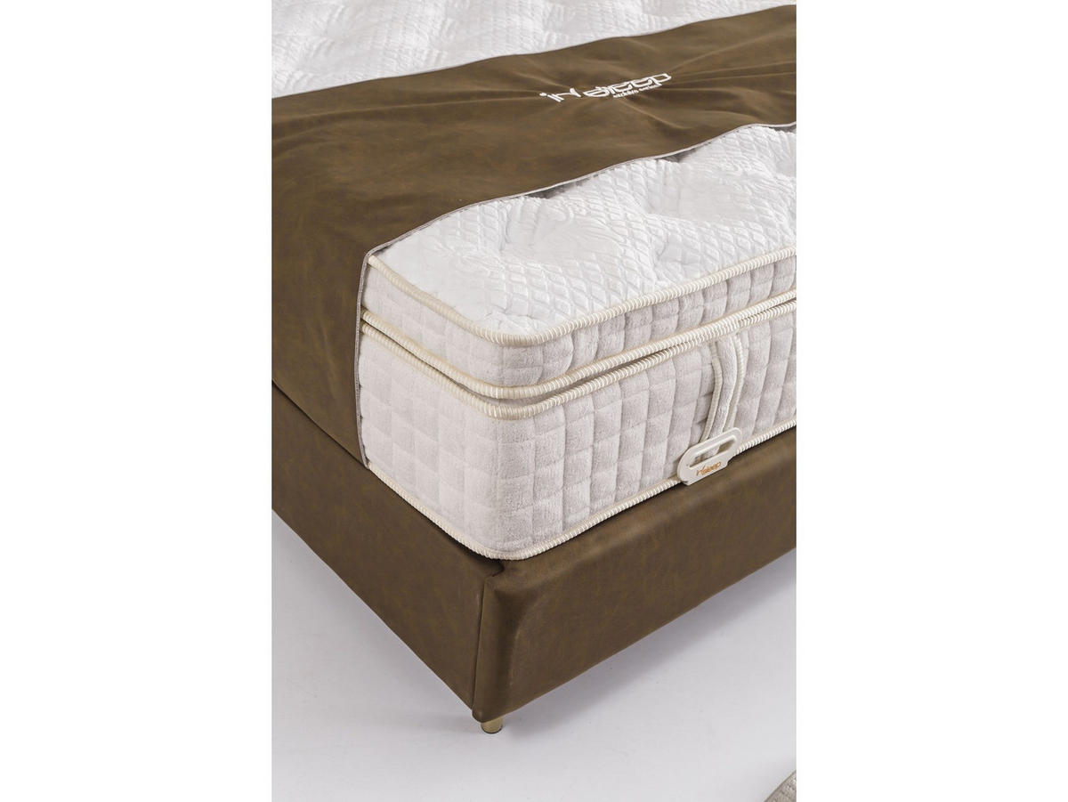 POLSTERBETTSET Titanic 200x200 Braun - Braun, Textil/Metall (200/200cm) - Villa Möbel