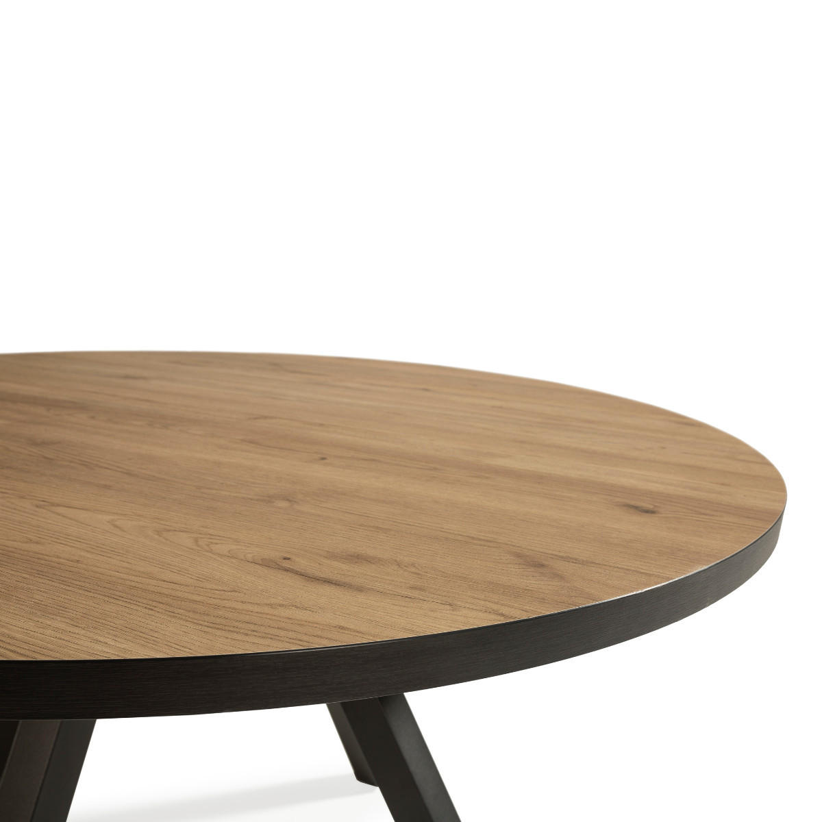 TISCH mit schwarzen metallbeinen - beni 120/120/77 cm - Schwarz/Braun, Keramik (120/120/77cm) - Calicosy