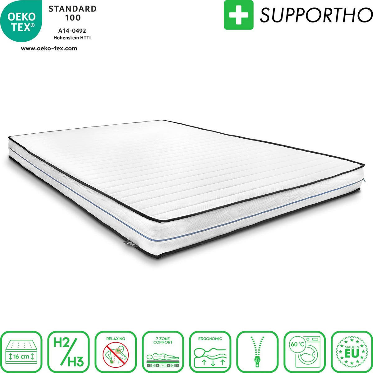 MATRATZE Basic 140x200 cm - Weiß, Textil (140/200cm) - Supportho