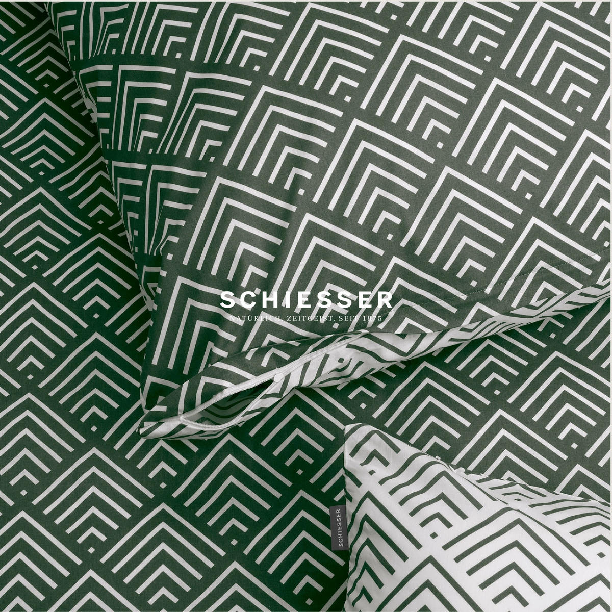 BETTWÄSCHESET Mabel - Renforcé - 2-teilig - 155 x 220 cm - Dunkelgrün - Dunkelgrün, Textil (155/220cm) - SCHIESSER