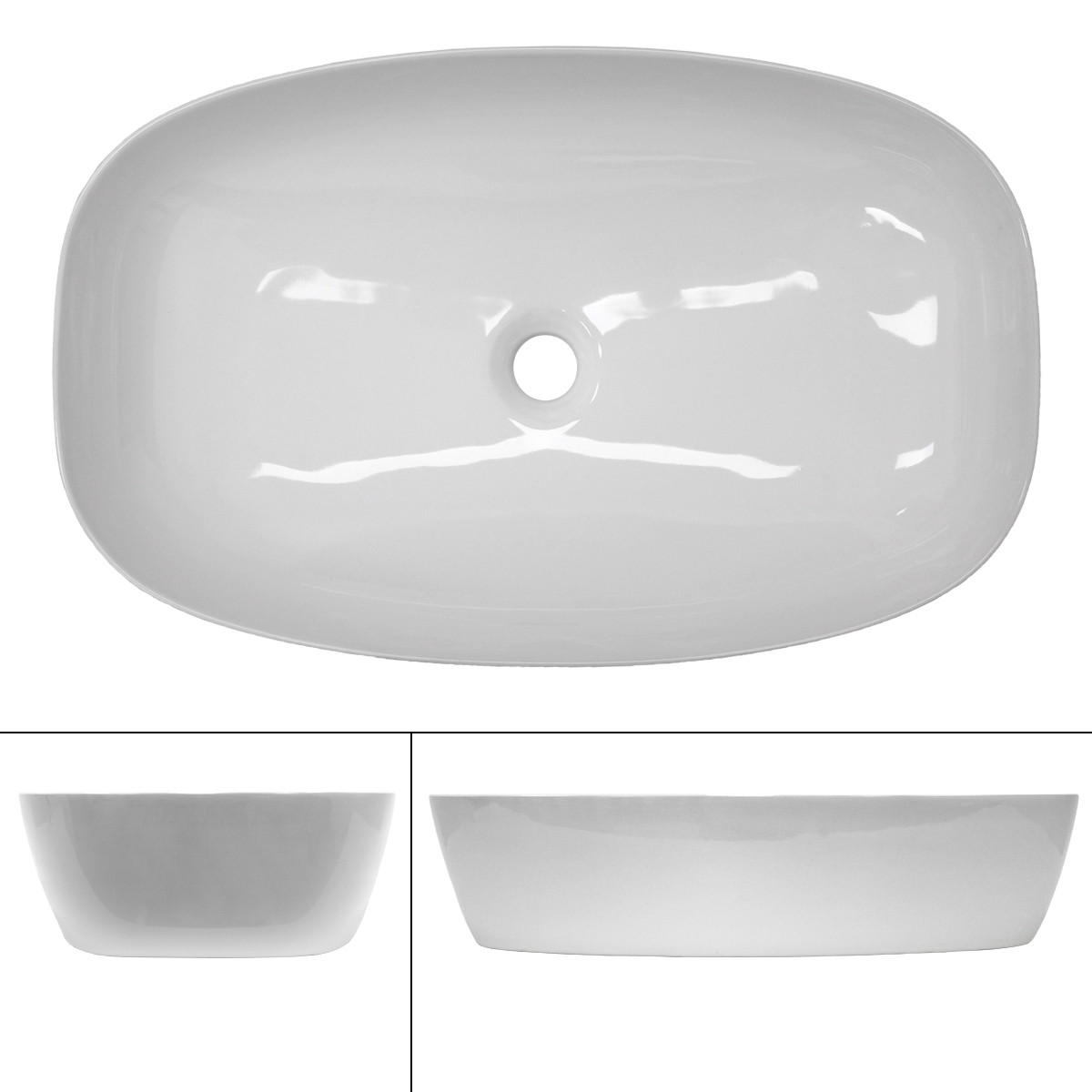 WASCHBECKEN - Weiß, Keramik (38/14/60.5cm) - LuxeBath