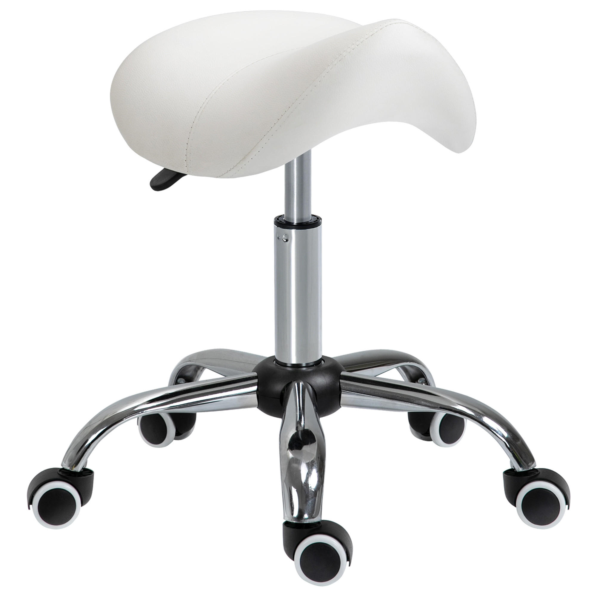 SATTELHOCKER, Arbeitshocker, Weiß - Weiß, Kunststoff (53/49/52cm) - HOMCOM