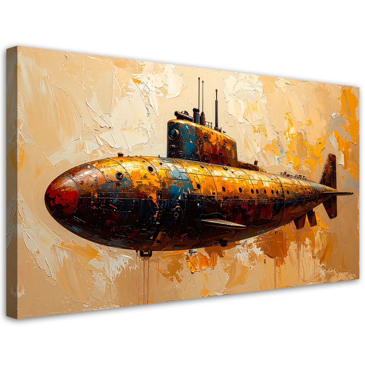 LEINWANDBILD U Boot 120x60cm - Beige, Textil (120/60cm) - Feeby