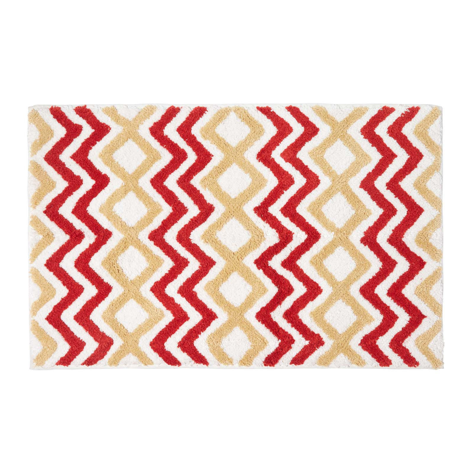 BADEMATTE 50/80 cm Chevron-Muster, Baumwolle - Orange, Textil (50/80cm) - Homescapes