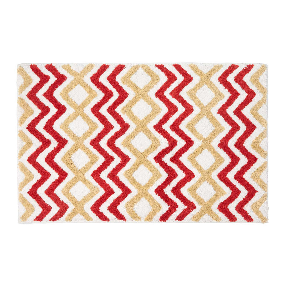 BADEMATTE 50/80 cm Chevron-Muster, Baumwolle - Orange, Textil (50/80cm) - Homescapes