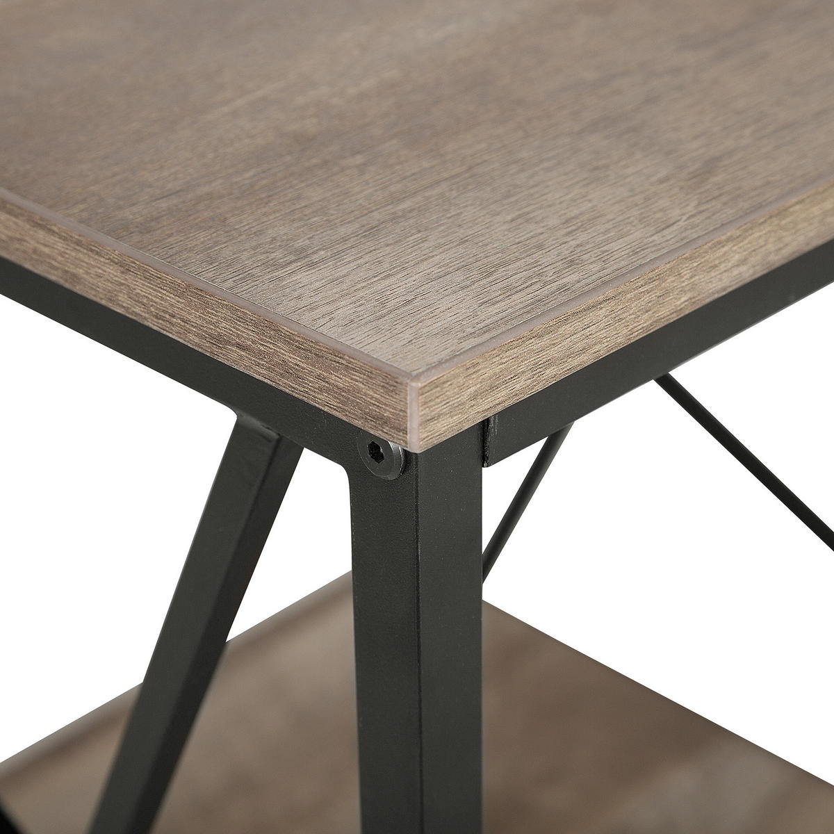 BEISTELLTISCH dunkler Holzfarbton quadratisch 56/56 cm Forres - Dunkelbraun/Schwarz, Holzwerkstoff (56/56/56cm) - Beliani
