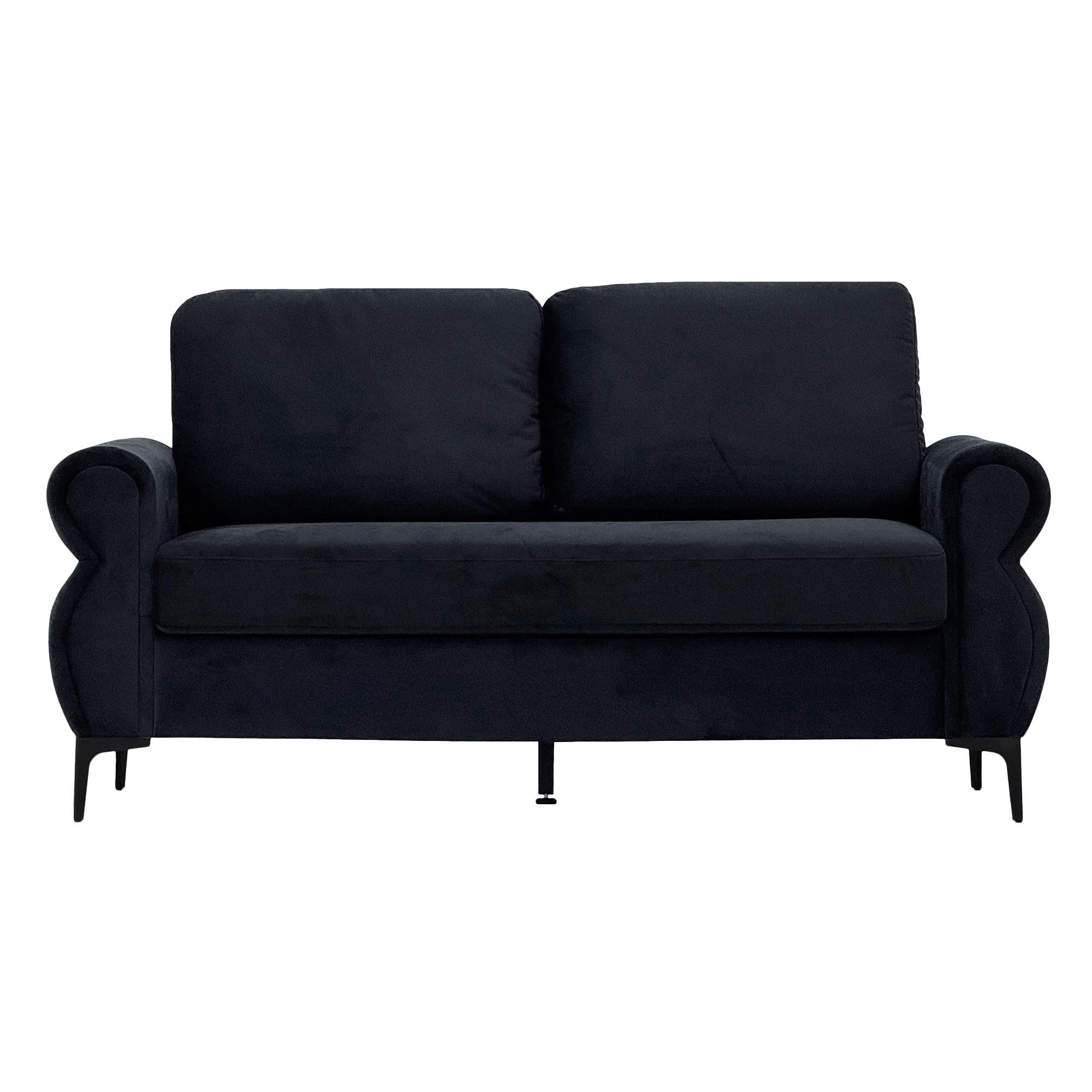 2-SITZER SOFA Polyester Schwarz mit abnehmbaren Bezügen - Schwarz, Holzwerkstoff/Textil (173.5/92/81cm) - WISHDOR