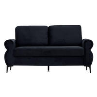 2-SITZER SOFA Polyester Schwarz mit abnehmbaren Bezügen - Schwarz, Holzwerkstoff/Textil (173.5/92/81cm) - WISHDOR
