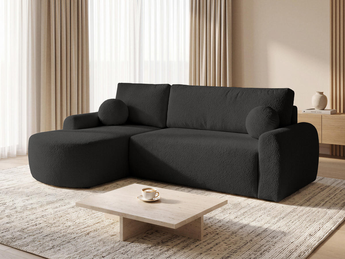 ECKSOFA Jazz, Seite: Links - Schwarz, Holz/Textil (240/160cm) - Sofnet