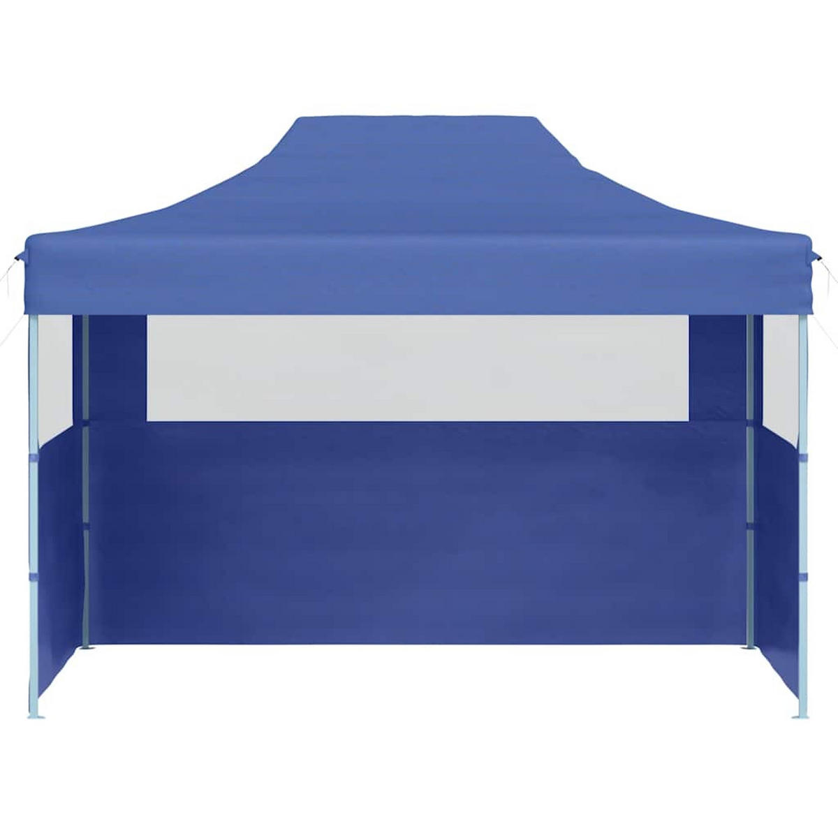 PROFI-PARTYZELT Faltbar Mit 3 Seitenwänden 3/4M Stahl Blau - Blau, Textil (280/315/410cm) - vidaXL