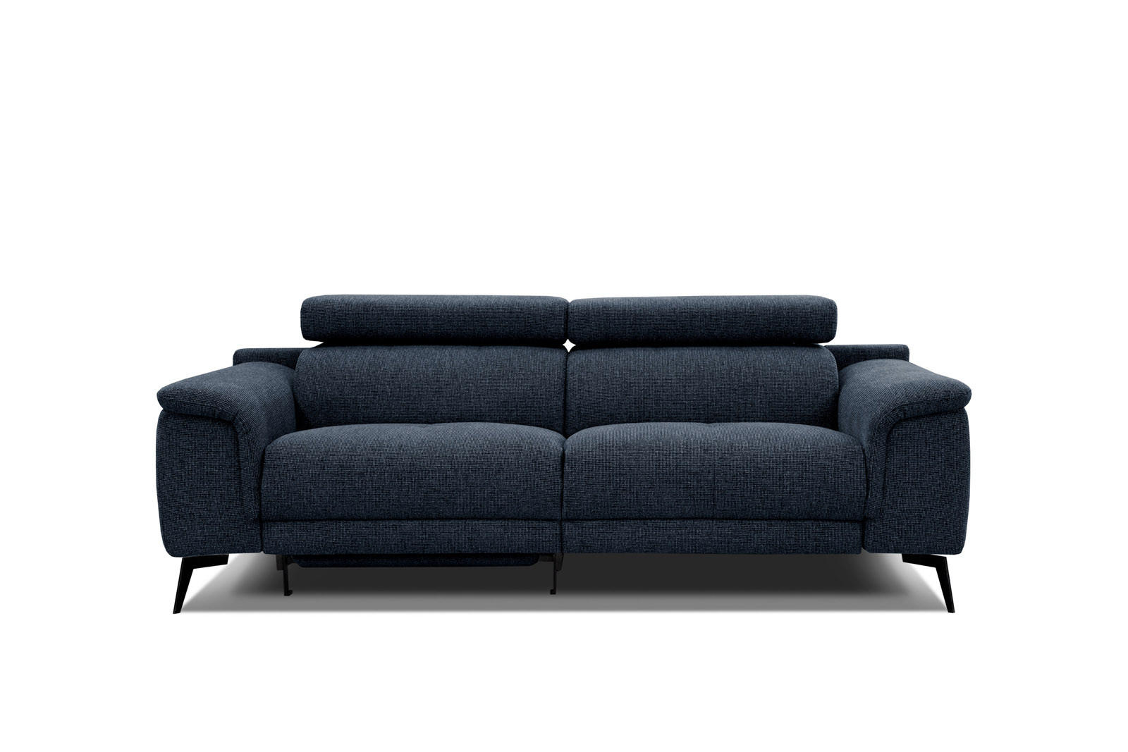 RELAXSOFA FIERO 3-Sitzer mit 1 Relaxfunktion, dunkelblau - Schwarz/Dunkelblau, Holzwerkstoff/Textil (212/82/103cm) - Courtois Laville