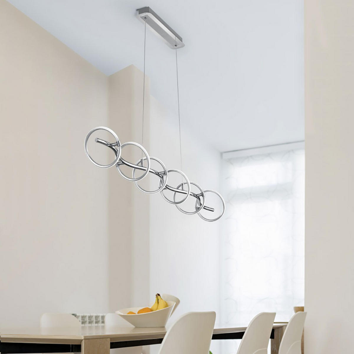 LED HÄNGELAMPE Chrom Silber - Silberfarben, Metall (115/17/150cm)