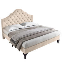 POLSTERBETT mit Lattenrost 140x190 cm Samt Off White - Beige, Holz (140/190cm) - Meubliv