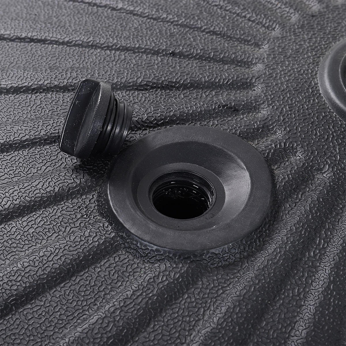 SONNENSCHIRMSTÄNDER Sonnenschirmfuß aus PP in Schwarz mit dekorativem Muster round befüllbar wetterfest standfest Ø56 × 30 cm befüllt bis zu 28 kg - Schwarz, Kunststoff (56/30cm) - Livingandhome