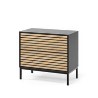 NOČNÍ STOLEK Eliza Černá/dubová - medově dubová/antracitová, kompozitní dřevo (66/60/36cm) - Vicco