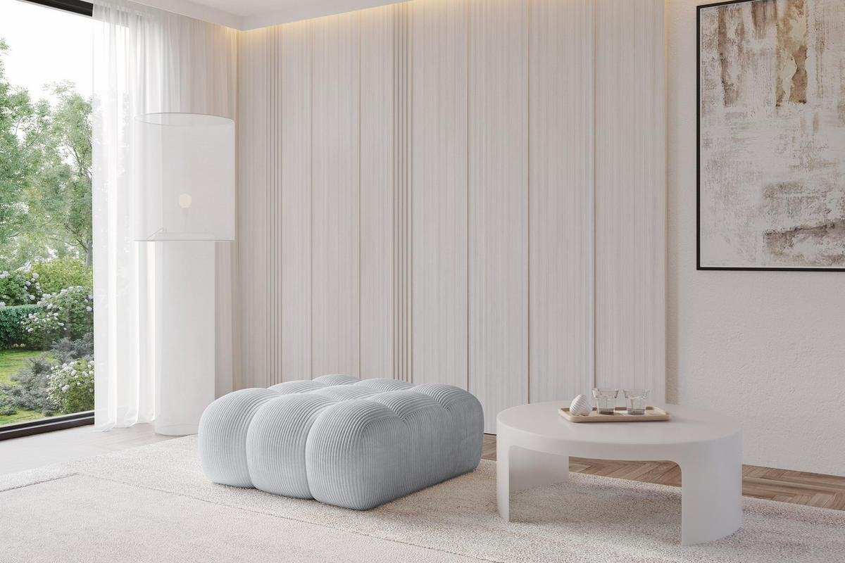 TABURET OLEA-PUF 91x87x44 cm Šedá Manšestr - šedá/černá, kompozitní dřevo/textil (91/44/87cm) - ALTDECOR