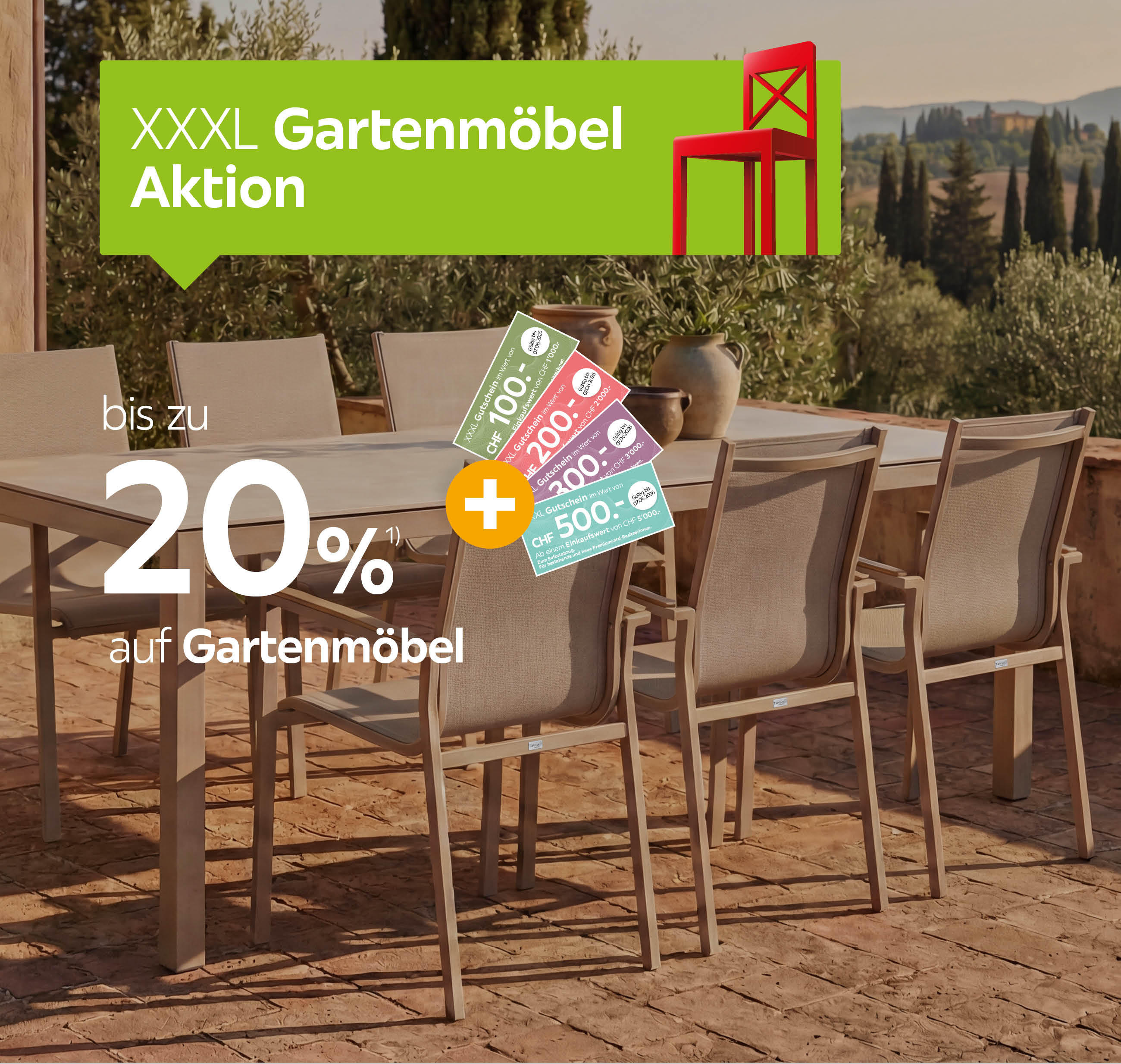 bis zu 20% auf Gartenmöbel