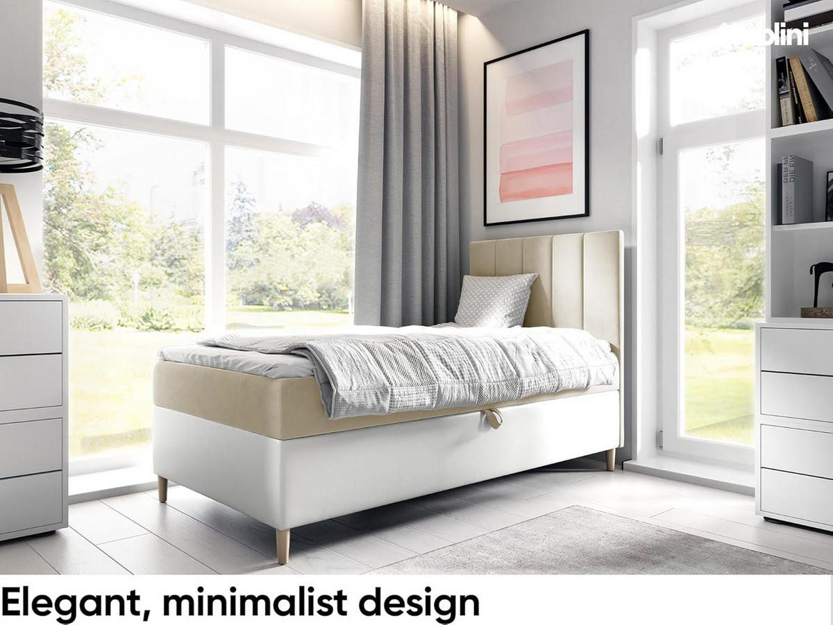 KINDERBETT MAYA 1 - Beige/Weiß, Holzwerkstoff (102/208cm) - Meblini