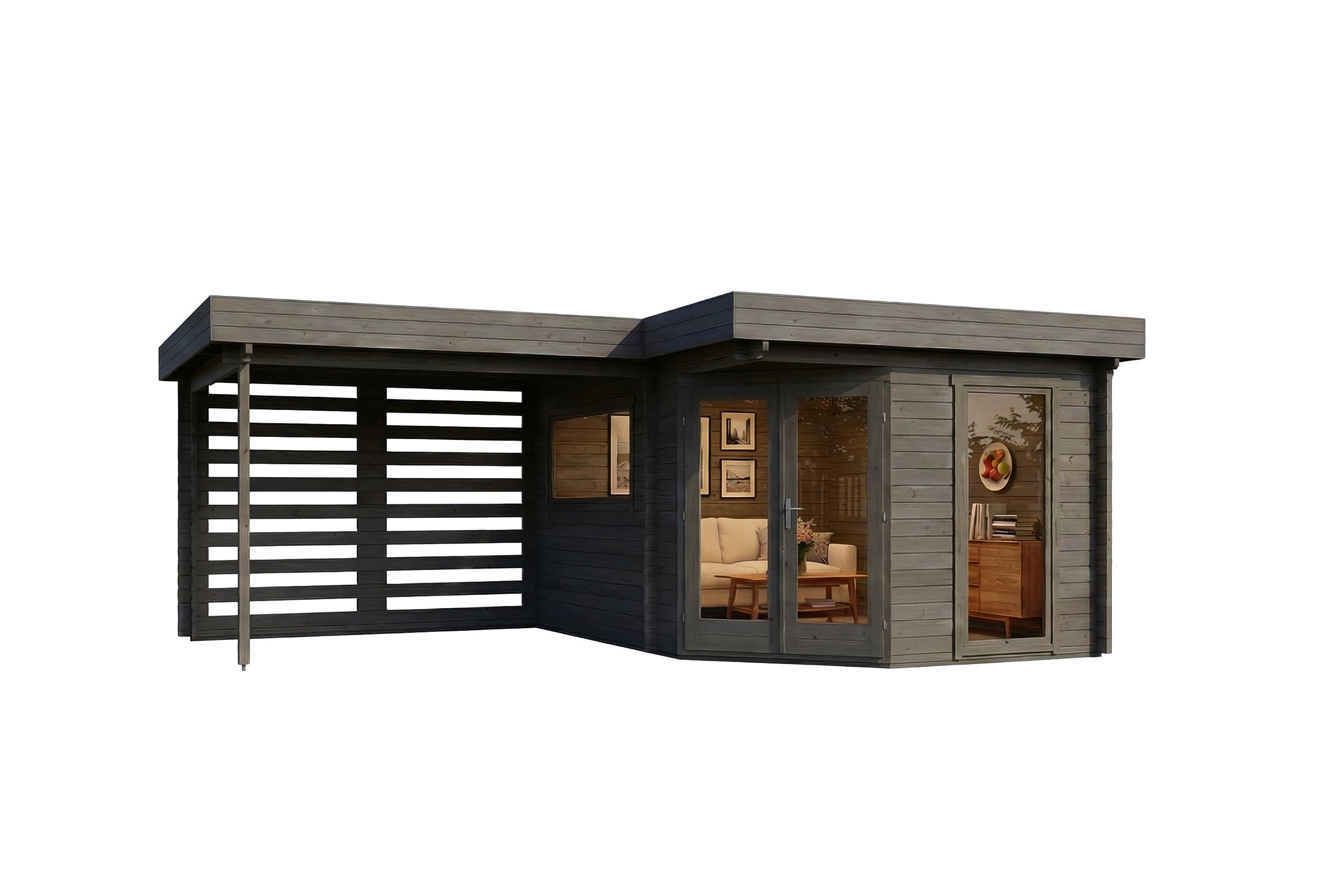 Alpholz Gartenhaus Grau 618x230x462 cm
