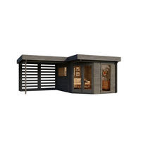 GARTENHAUS Holz Pepe Optima - Grau, Holz (618/230/462cm) - Alpholz