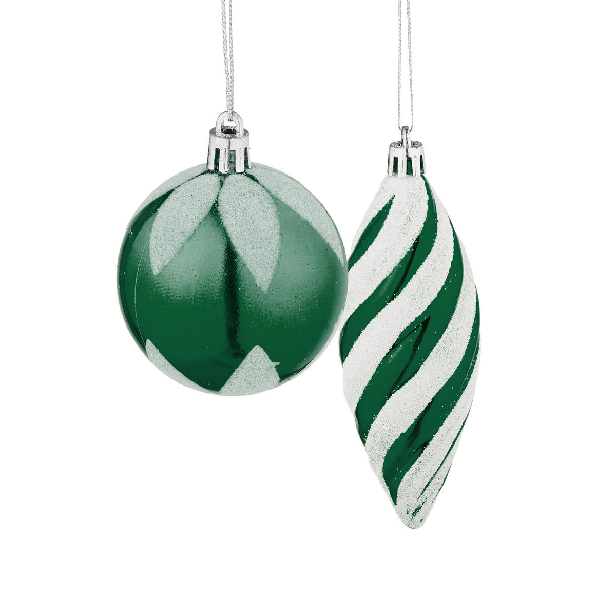 72-TLG.WEIHNACHTSKUGELN-SET - Dunkelgrün, Kunststoff (38/24/12cm) - Relaxdays