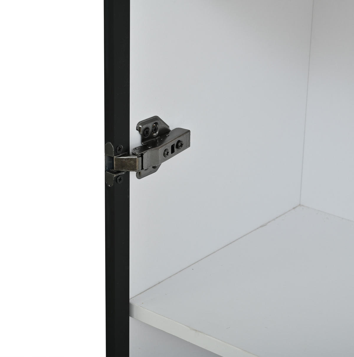 HOCHSCHRANK aus MDF 120x32x200cm in Weiß mit LED & Glastüren - Weiß, Holzwerkstoff (120/200/32cm) - Modfu