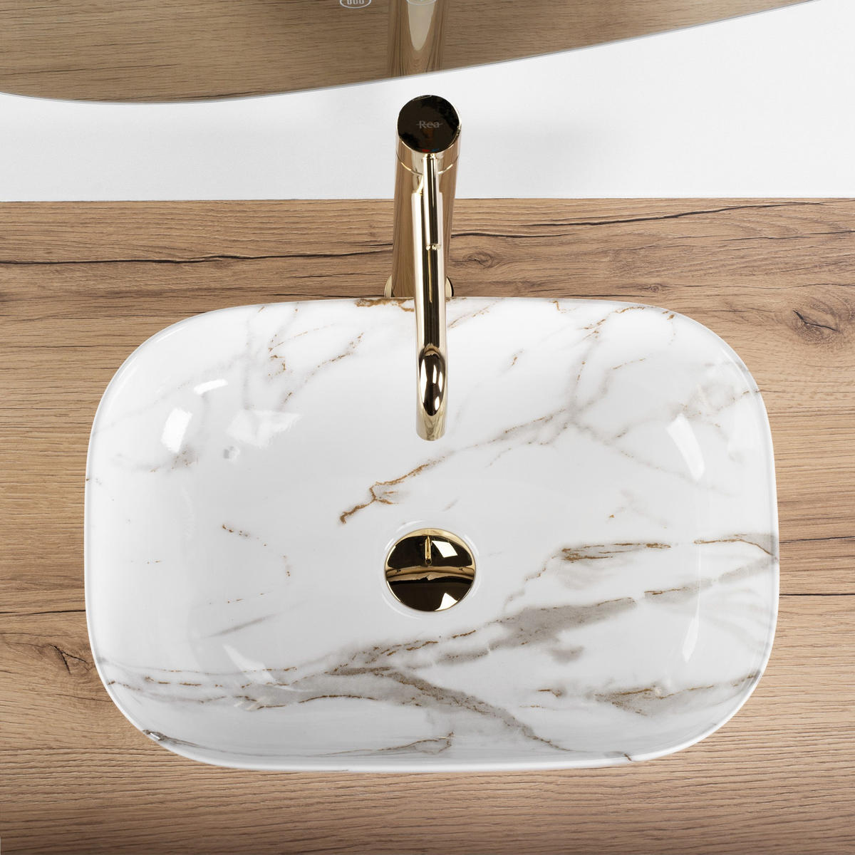 AUFSATZWASCHBECKEN Rea Belinda Aiax - Weiß, Keramik (32/13.5/46.5cm) - REA