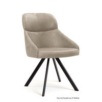 ESSZIMMERSTUHL drehbar (8er-Set) Diann 52x82x63 Schwarz/Natur - Schwarz/Naturfarben, Kunststoff (63/82/52cm) - 58aufmkessel