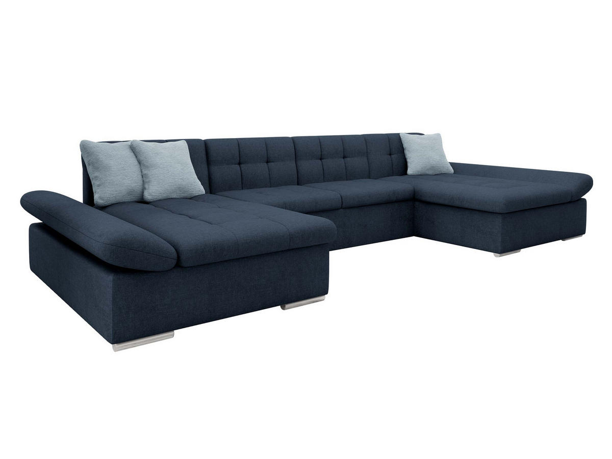 WOHNLANDSCHAFTEN Alia Premium - Blau/Hellblau, Holz/Textil (360/75/160cm) - MIRJAN24