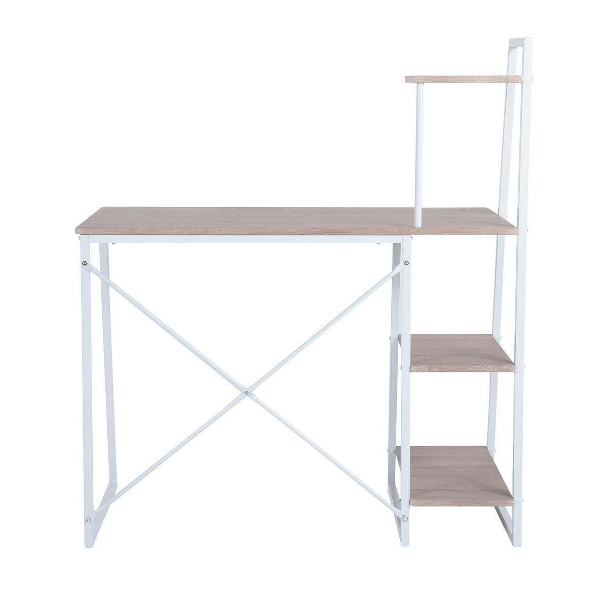 SCHREIBTISCH in Beige und Weiß - Beige/Weiß, Holzwerkstoff/Metall (104/50/128cm) - Urban Meuble