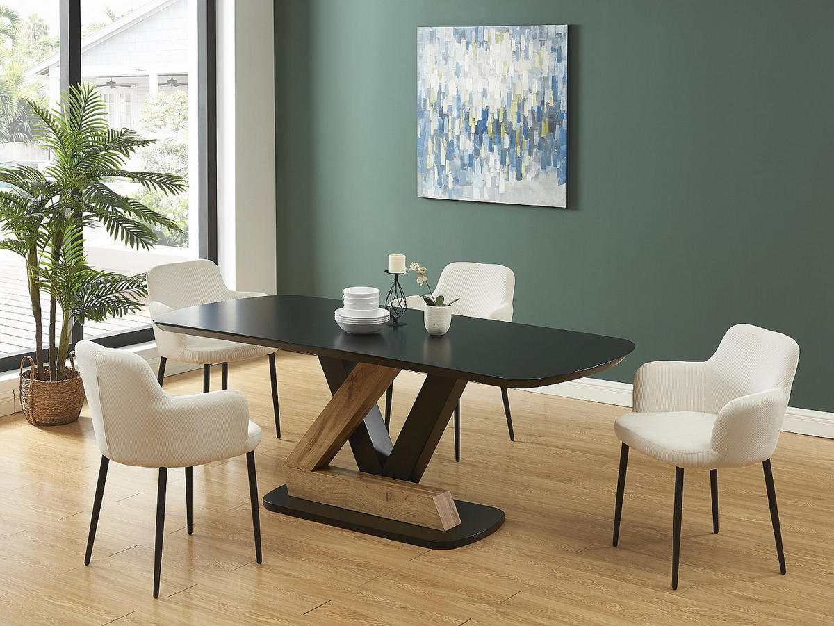 STUHL 6er-Set - Cord & Metall - Cremefarben - CELOLA - Creme, Textil (80/82/59cm) - Pascal Morabito