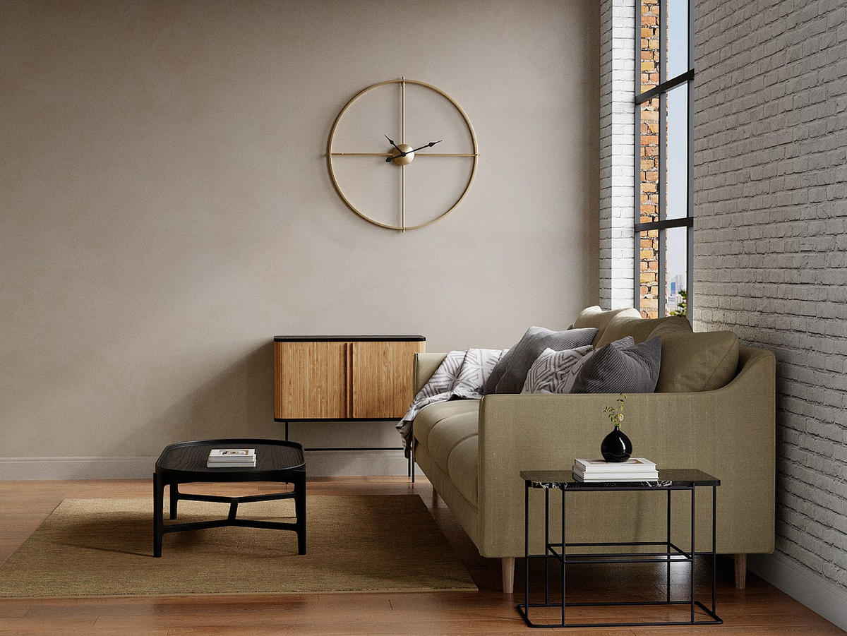 WANDUHR - Metall - 80 cm - Goldfarben - NEWPORT - Goldfarben, Metall (80/80/6cm) - Vente-Unique