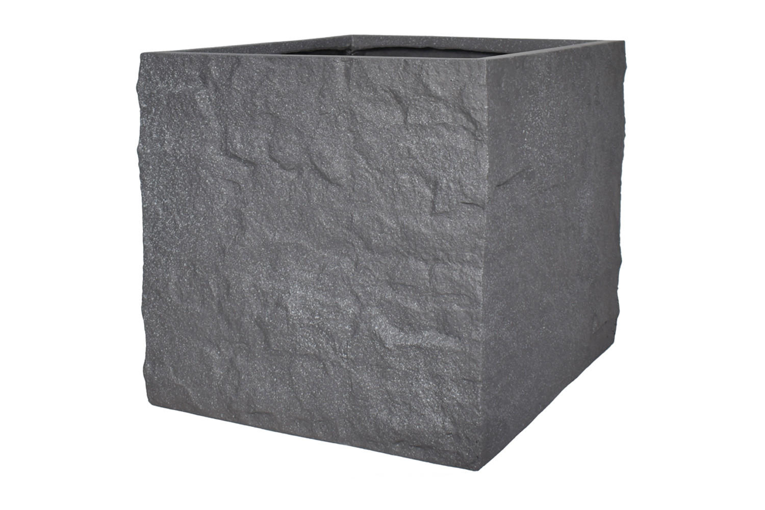 PFLANZKASTEN The Rock 53x50 cm, Grau, Fiberstone - Anthrazit, Kunststoff (53/50/53cm) - dasmöbelwerk