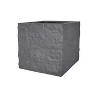 PFLANZKASTEN The Rock 53x50 cm, Grau, Fiberstone - Anthrazit, Kunststoff (53/50/53cm) - dasmöbelwerk