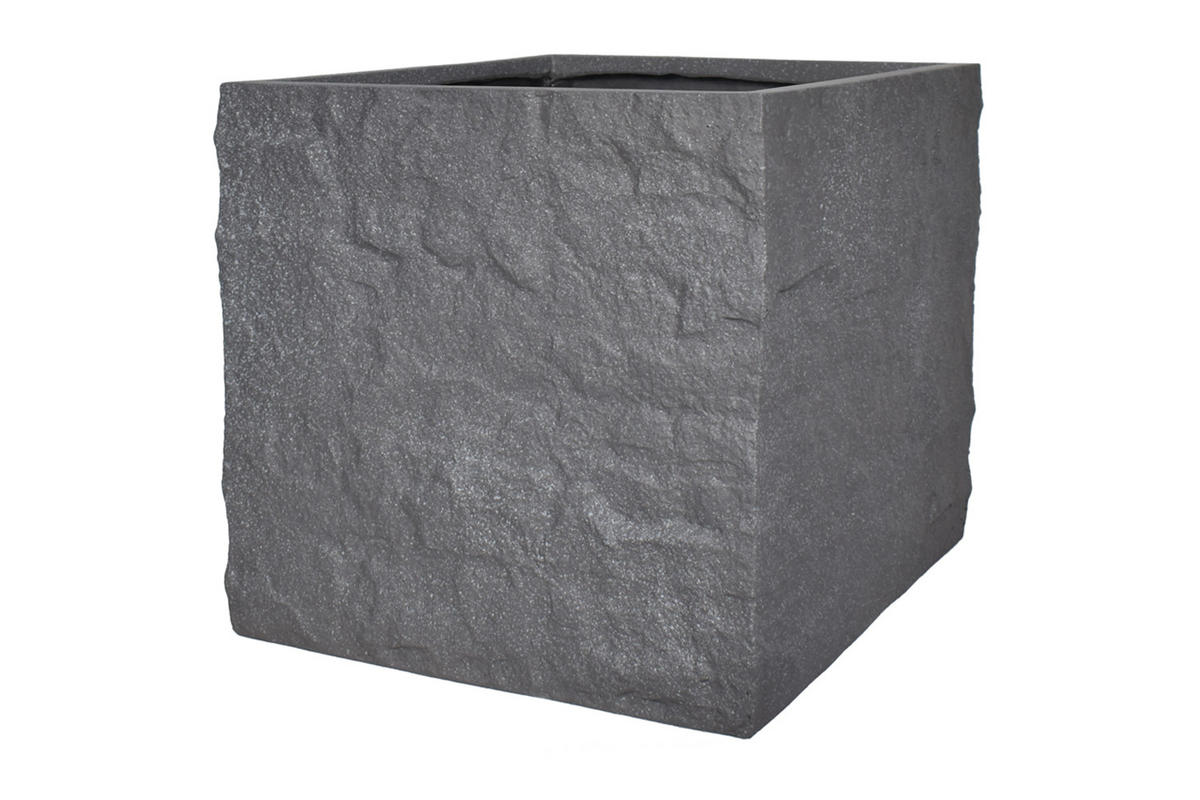 PFLANZKASTEN The Rock 53x50 cm, Grau, Fiberstone - Anthrazit, Kunststoff (53/50/53cm) - dasmöbelwerk