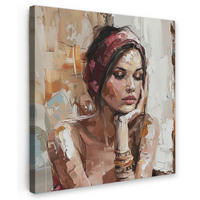 LEINWANDBILD Frau - Lackierung - Porträt - Modern 20x20 cm - Altrosa, Textil (20/20cm) - MuchoWow